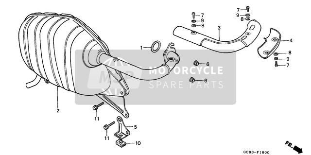 Honda NH80MS 1993 Exhaust Muffler for a 1993 Honda NH80MS